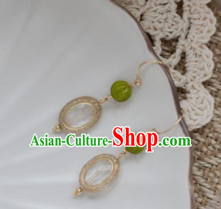 Traditional Chinese Classical Champagne Earrings Handmade Court Ear Accessories for Women
