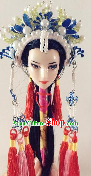Traditional Chinese Handmade Beijing Opera Female Swordsman Phoenix Coronet Ancient Princess Hairpins Hair Accessories for Women