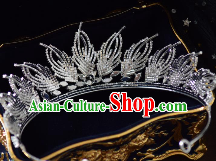 Handmade Baroque Princess Zircon Royal Crown Bride Wedding Hair Accessories for Women