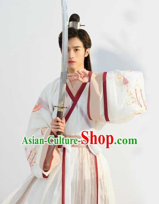 Traditional Chinese Jin Dynasty Royal Prince Replica Costumes Ancient Nobility Childe Hanfu Clothing for Men