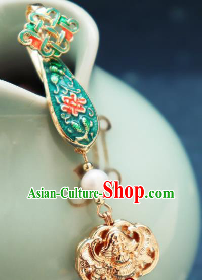Traditional Chinese Handmade Jade Cloud Tassel Brooch Hanfu Breastpin Jewelry Accessories for Women