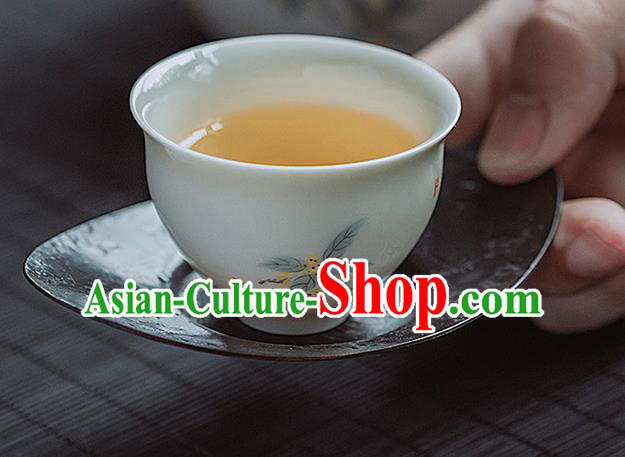 Chinese Classical Hand Printing Fragrans Jingdezhen Shi Tea Cup Porcelain Ceramics Teacup