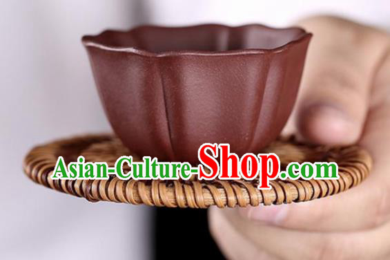 Traditional Chinese Handmade Zisha Teacup Red Clay Pottery Tea Cup