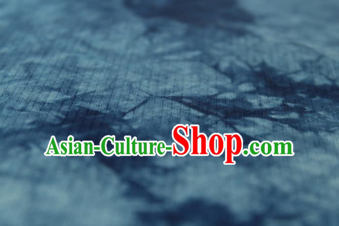 Traditional Chinese Classical Pattern Blue Silk Fabric Ancient Hanfu Dress Silk Cloth