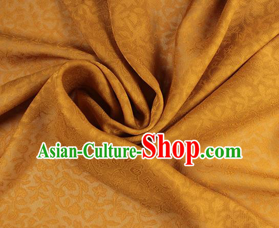 Traditional Chinese Classical Twine Pattern Yellow Silk Fabric Ancient Hanfu Dress Silk Cloth
