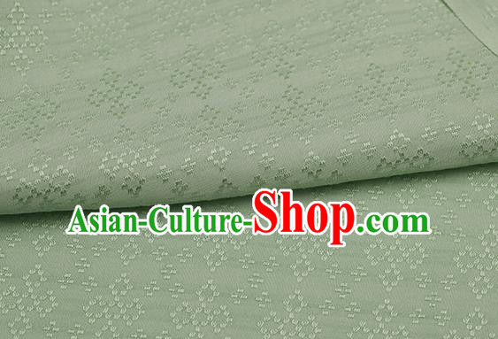 Traditional Chinese Classical Rhombus Pattern Light Green Silk Fabric Ancient Hanfu Dress Silk Cloth