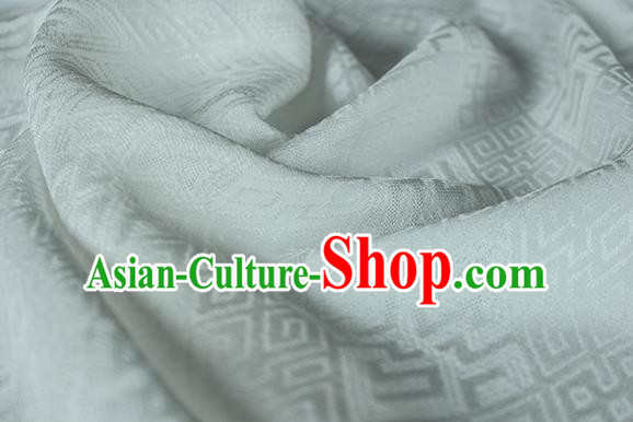 Traditional Chinese Classical Lucky Pattern White Silk Fabric Ancient Hanfu Dress Silk Cloth