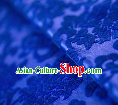 Traditional Chinese Classical Pattern Royal Blue Pleuche Fabric Ancient Hanfu Cheongsam Velvet Cloth