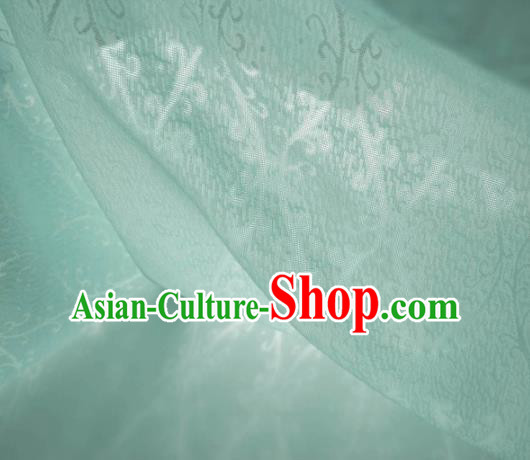 Traditional Chinese Classical Cirrus Pattern Design Light Green Silk Fabric Ancient Hanfu Dress Silk Cloth