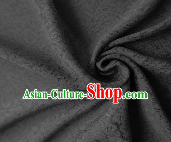 Traditional Chinese Classical Apricot Flowers Pattern Design Black Silk Fabric Ancient Hanfu Dress Silk Cloth