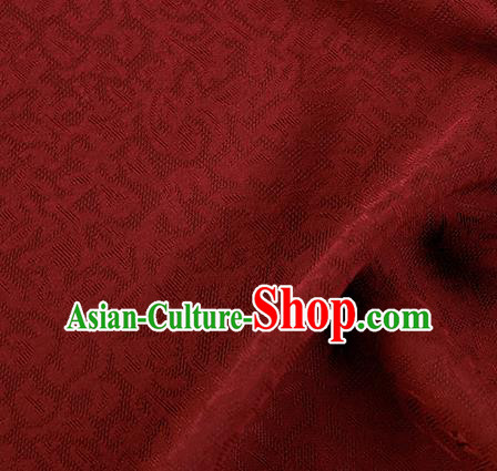 Traditional Chinese Classical Apricot Flowers Pattern Design Dark Red Silk Fabric Ancient Hanfu Dress Silk Cloth
