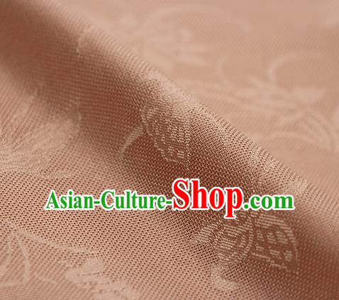 Traditional Chinese Classical Butterfly Lotus Pattern Pink Silk Fabric Ancient Hanfu Silk Cloth