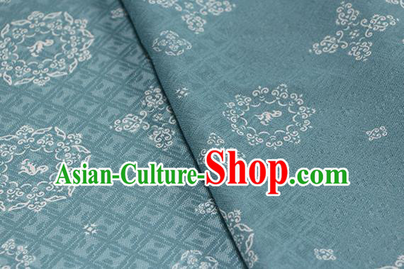 Traditional Chinese Classical Rosette Pattern Peacock Green Silk Fabric Ancient Hanfu Silk Cloth