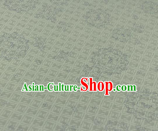 Traditional Chinese Classical Rosette Pattern Light Green Silk Fabric Ancient Hanfu Silk Cloth