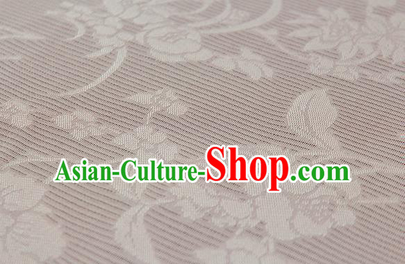 Traditional Chinese Classical Flowers Pattern Pink Silk Fabric Ancient Hanfu Silk Cloth