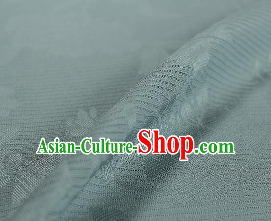 Traditional Chinese Classical Flowers Pattern Grey Blue Silk Fabric Ancient Hanfu Silk Cloth
