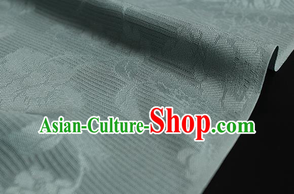 Traditional Chinese Classical Flowers Pattern Grey Blue Silk Fabric Ancient Hanfu Silk Cloth