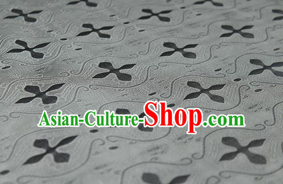 Traditional Chinese Classical Pattern Grey Silk Fabric Ancient Hanfu Dress Silk Cloth