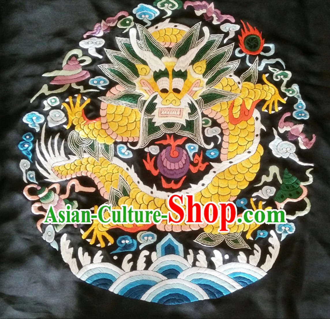 Traditional Qing Dynasty Style Officer Bu Zi Dragon Handmade Decoration Embroidery Arts