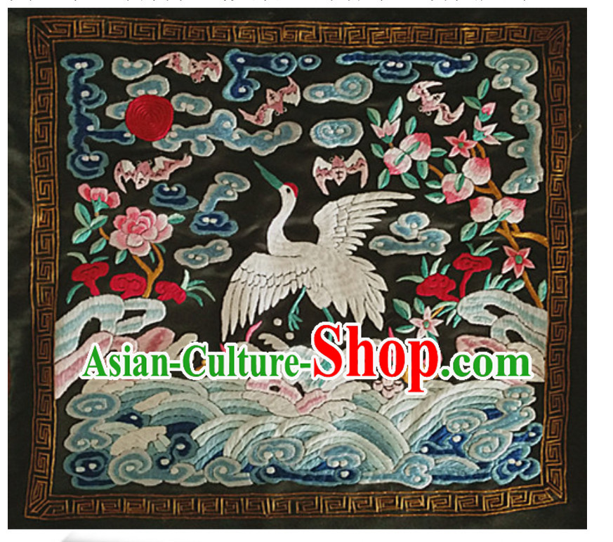 Traditional Qing Dynasty Style Officer Bu Zi Crane Embroidery Arts