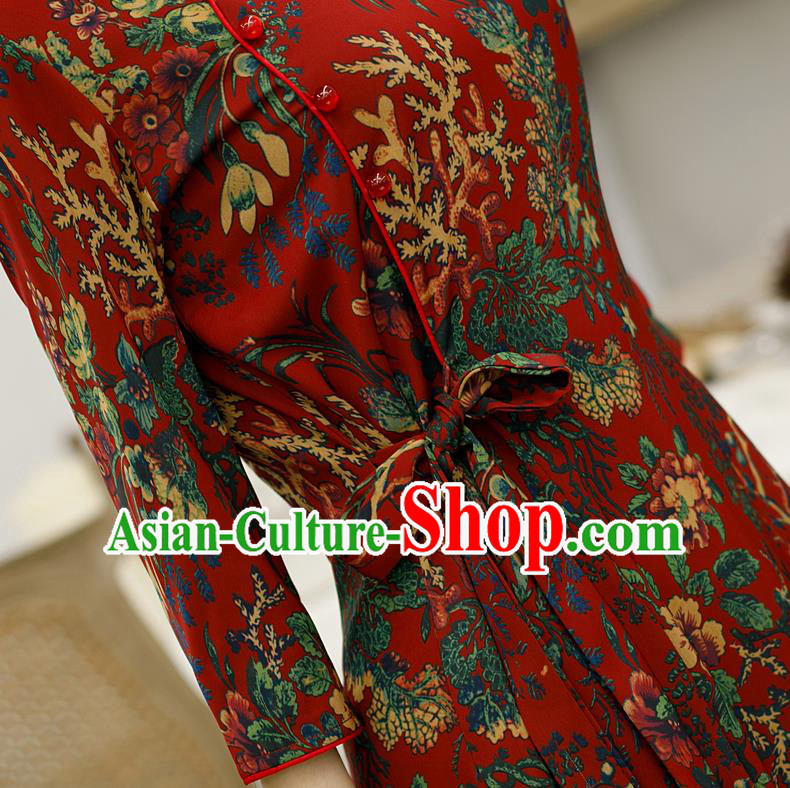 Traditional Chinese Classical Cheongsam National Costume Tang Suit Qipao Dress for Women