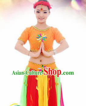 Indian Dance Costume India Traditional Stage Show Dance Dress for Women
