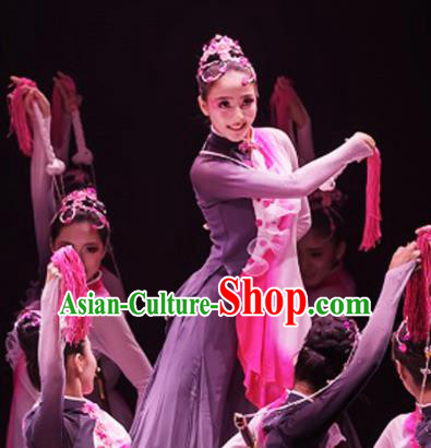 Traditional Chinese Classical Dance Competition Costumes Umbrella Dance Group Dance Stage Show Dress for Women