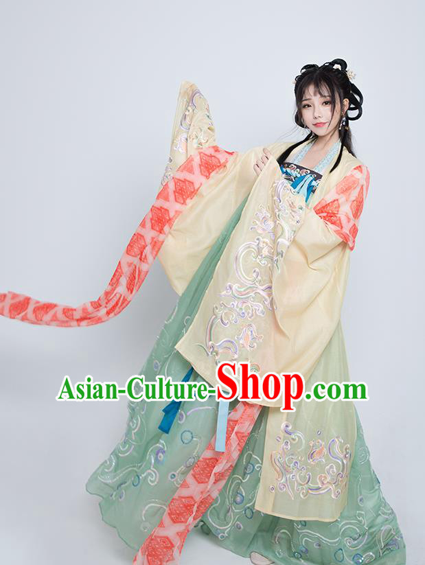 Chinese Tang Dynasty Imperial Consort Hanfu Dress Traditional Ancient Court Senior Concubine Costumes for Women