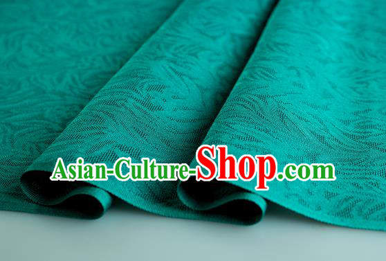 Traditional Chinese Classical Rohdea Pattern Design Green Silk Fabric Ancient Hanfu Dress Silk Cloth