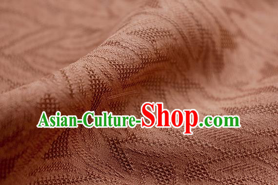 Traditional Chinese Classical Rohdea Pattern Design Brown Silk Fabric Ancient Hanfu Dress Silk Cloth