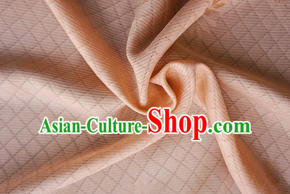 Traditional Chinese Classical Lotus Pattern Design Champagne Silk Fabric Ancient Hanfu Dress Silk Cloth