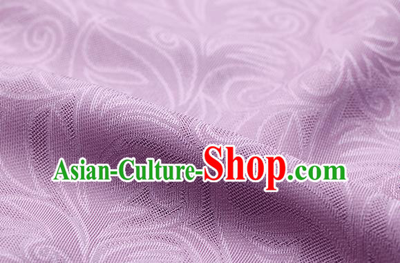 Traditional Chinese Classical Phoenix Flower Pattern Design Lilac Silk Fabric Ancient Hanfu Dress Silk Cloth