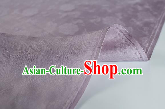 Traditional Chinese Classical Flower Pattern Design Light Purple Silk Fabric Ancient Hanfu Dress Silk Cloth