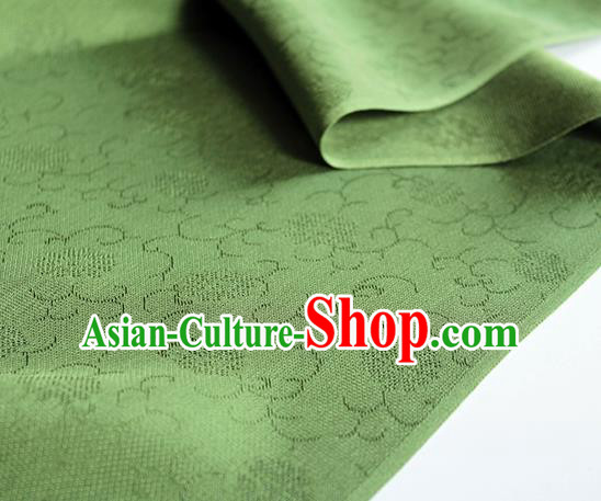 Traditional Chinese Classical Daisy Pattern Design Green Silk Fabric Ancient Hanfu Dress Silk Cloth