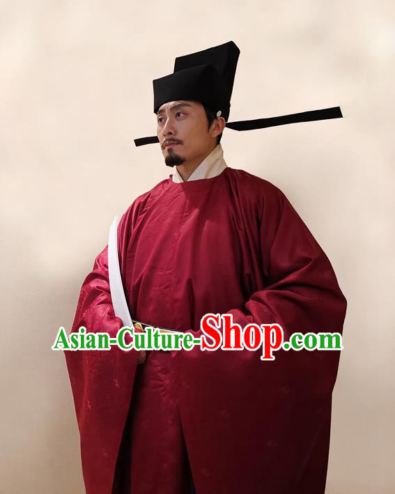 Traditional Chinese Ancient Government Official Hanfu Robe Song Dynasty Minister Replica Costume for Men
