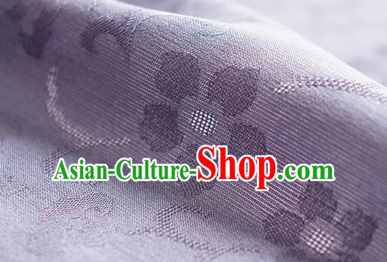 Traditional Chinese Classical Cherry Blossom Pattern Design Lilac Silk Fabric Ancient Hanfu Dress Silk Cloth