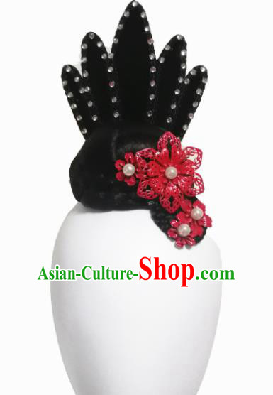 Traditional Chinese Classical Dance Hair Accessories Fan Dance Wig Chignon Headdress for Women