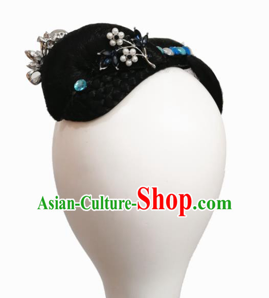 Traditional Chinese Classical Dance Qie Qiao Hair Accessories Fan Dance Wig Chignon Headdress for Women