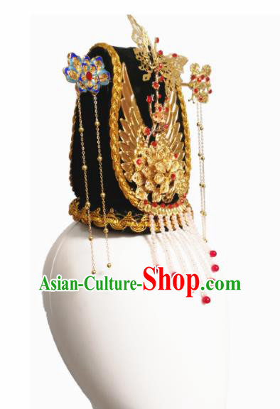 Traditional Chinese Classical Dance Hair Accessories Water Sleeve Dance Wig Chignon Headdress for Women