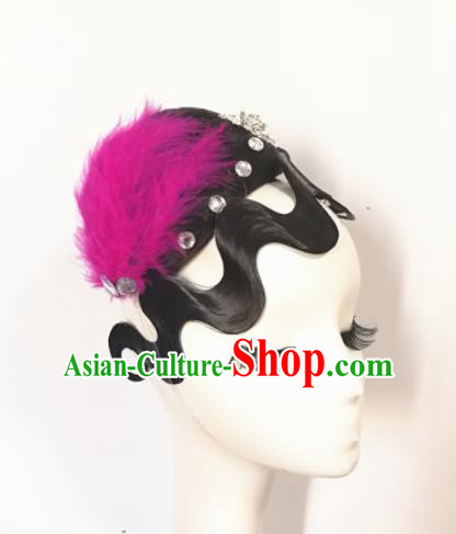 Traditional Chinese Classical Dance Flowers of Shanghai Hair Accessories Water Sleeve Dance Wig Chignon Headdress for Women