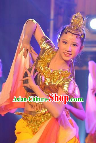 Chinese Traditional Classical Dance Dunhuang Drum Dance Outfits Group Dance Costume for Women