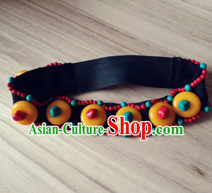 Chinese Traditional Zang Ethnic Female Beeswax Hair Clasp Hair Accessories Tibetan Nationality Headwear for Women