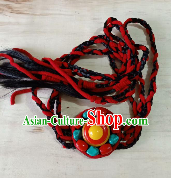Chinese Traditional Zang Ethnic Knit Hair Clasp Hair Accessories Tibetan Nationality Headwear for Women