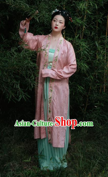 Chinese Ancient Nobility Female Embroidered Hanfu Dress Traditional Song Dynasty Princess Replica Costume for Women