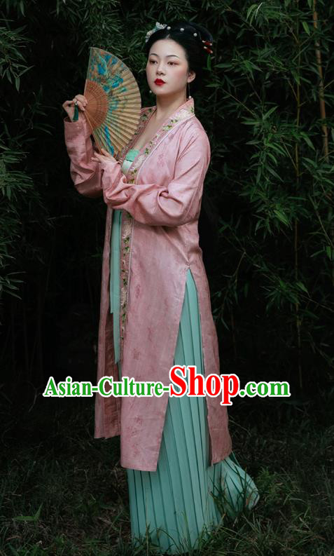 Chinese Ancient Nobility Female Embroidered Hanfu Dress Traditional Song Dynasty Princess Replica Costume for Women