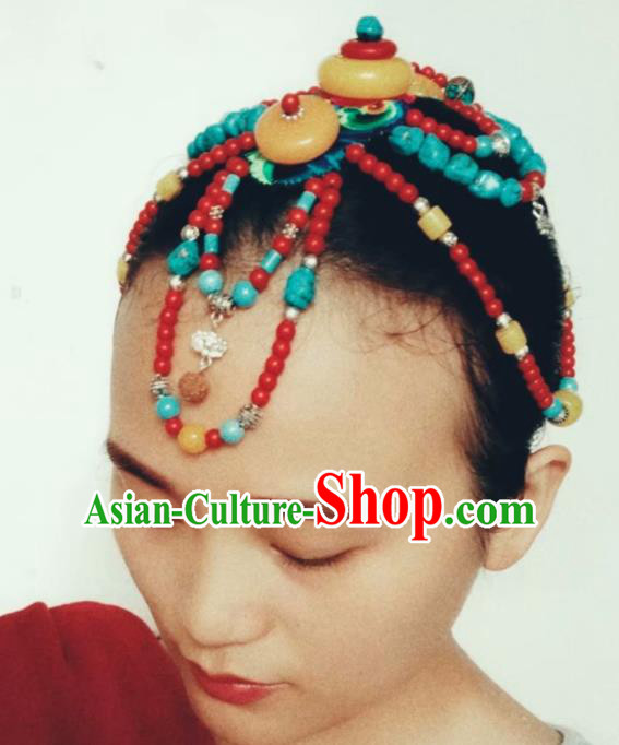 Chinese Traditional Tibetan Ethnic Hair Clasp Hair Accessories Zang Minority Nationality Headwear for Women