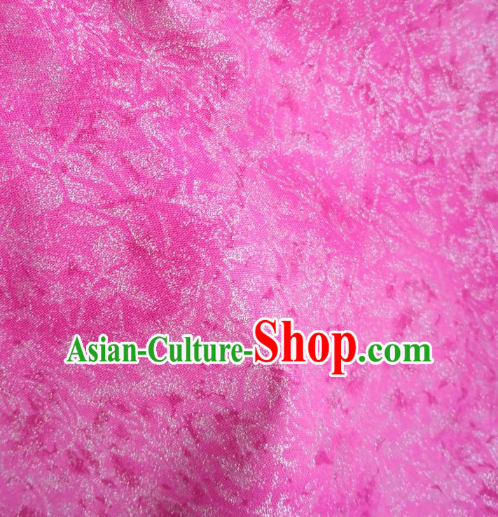 Traditional Chinese Classical Pattern Rosy Brocade Fabric Ancient Hanfu Cheongsam Silk Cloth