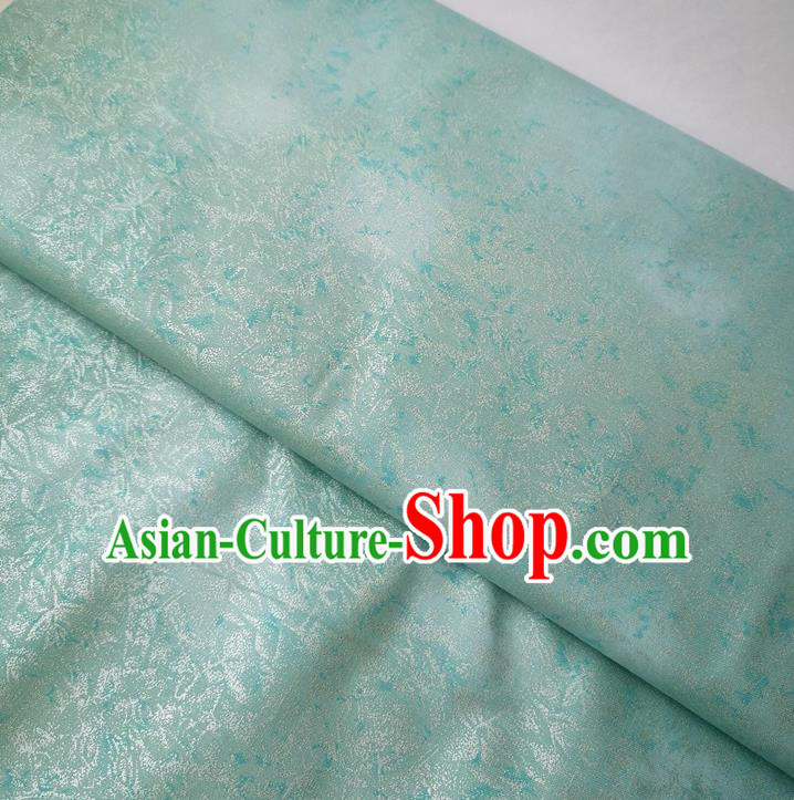 Traditional Chinese Cheongsam Classical Pattern Blue Brocade Fabric Ancient Hanfu Silk Cloth