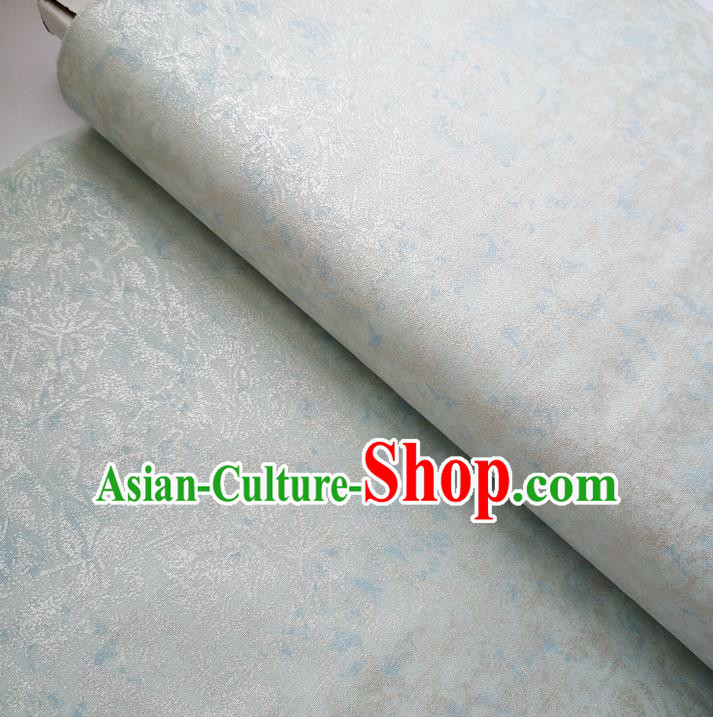 Traditional Chinese Cheongsam Classical Light Blue Pattern Brocade Fabric Ancient Hanfu Silk Cloth
