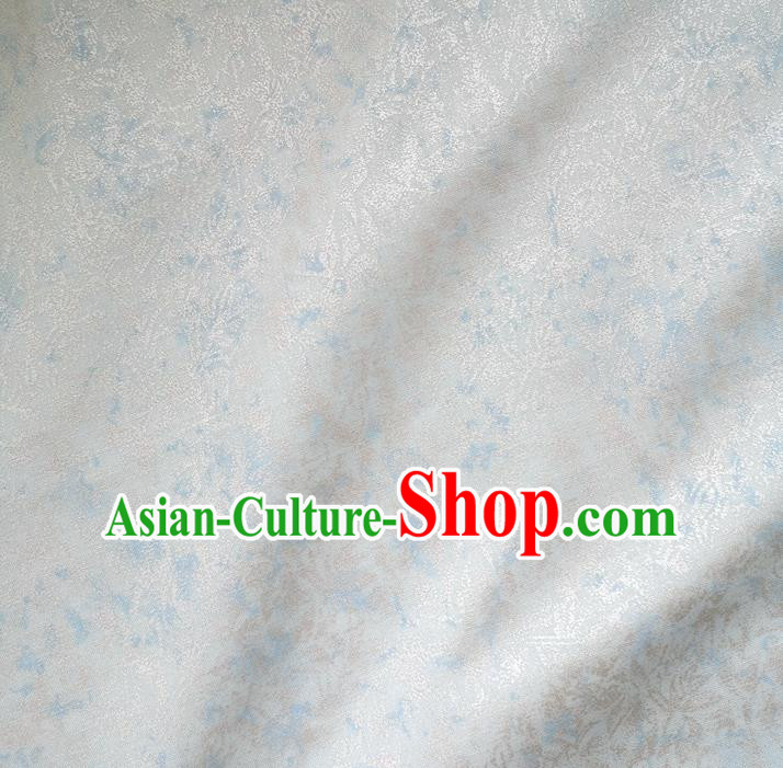 Traditional Chinese Cheongsam Classical Light Blue Pattern Brocade Fabric Ancient Hanfu Silk Cloth